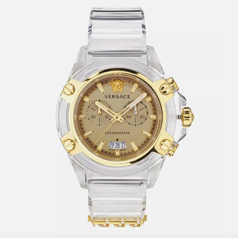 Limited Edition Versace 44mm Transparent Men's Icon Watch